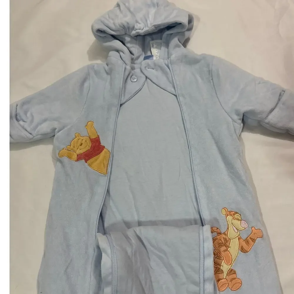 Vintage Y2k Disney Winnie the Pooh Embriodered Bunting Suit Outdoors Winter